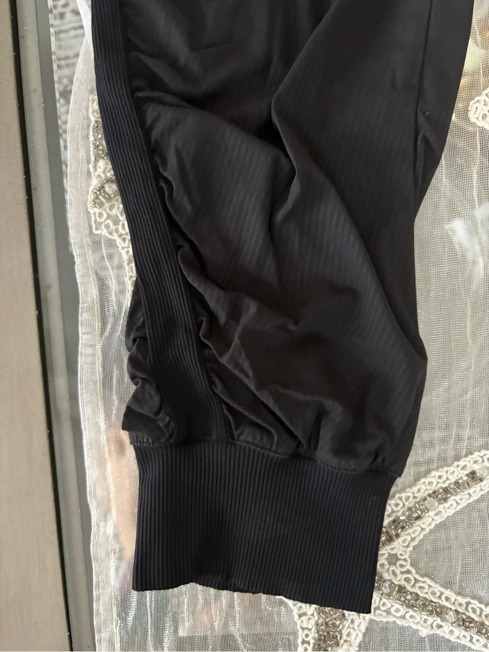 lululemon dance studio athletica Black Ribbed Waistband Pants
